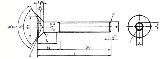 國(guó)標(biāo)號(hào)gb/70.3-2000內(nèi)六角沉頭螺絲，